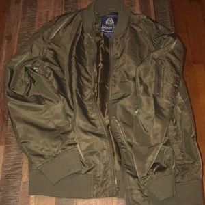 olive green bomber jacket